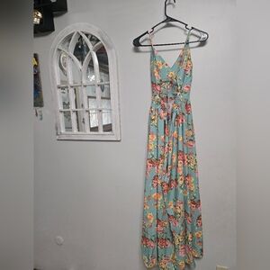 Open-back Adjustable Halter Floor-length Dress